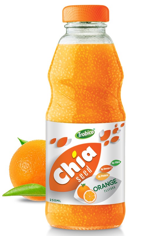 250ml Chia Seed Orange Flavour Glass bottle